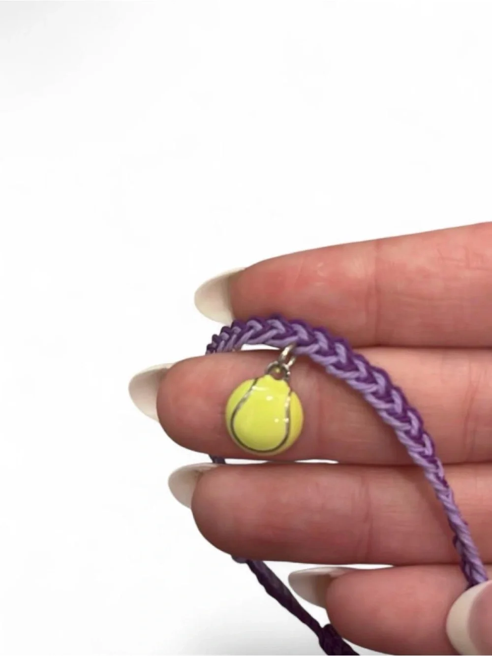 Kids Purple Braided Friendship Bracelet with Tennis Charm